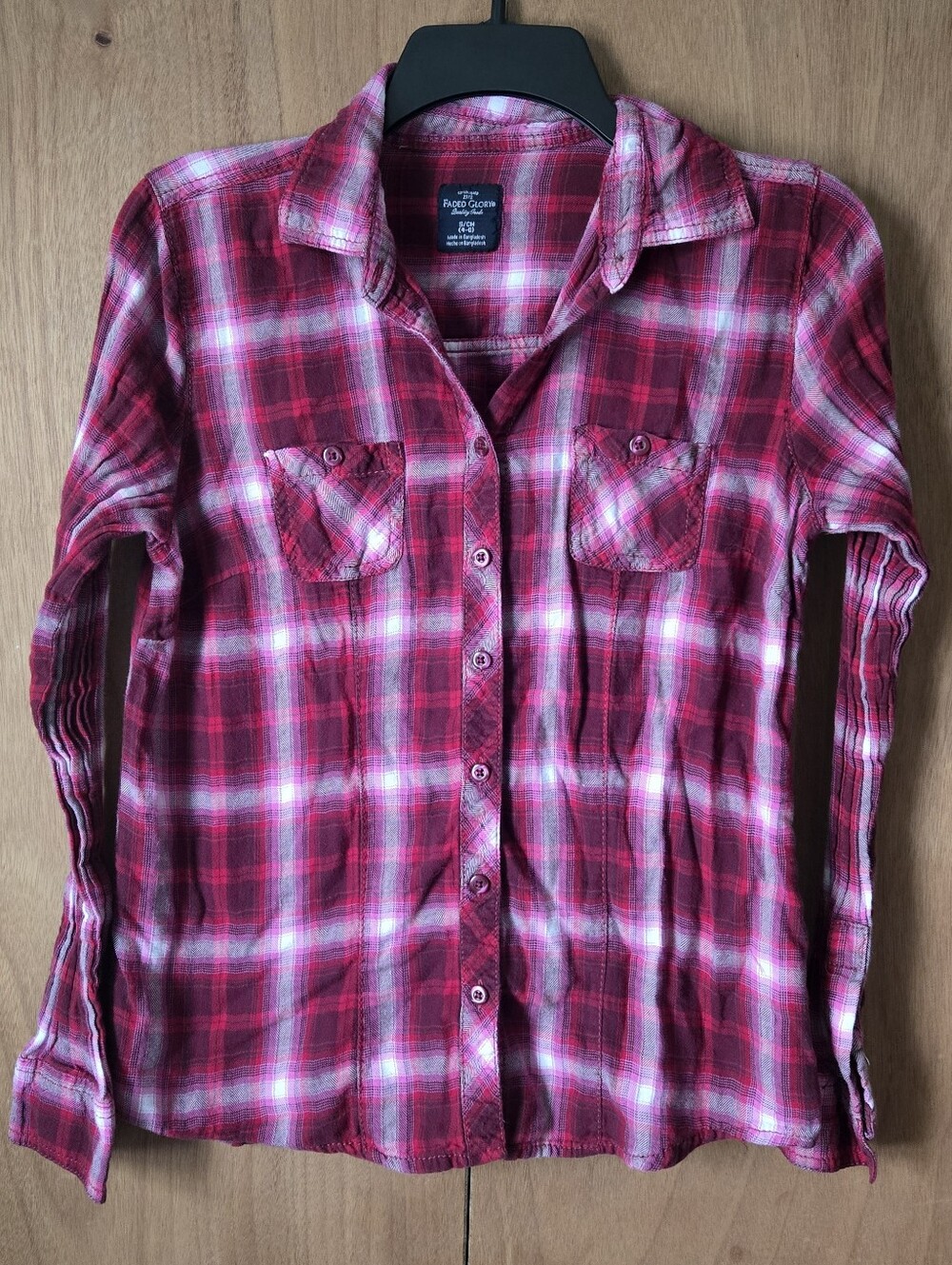 Old Navy Red Pink Plaid Flannel